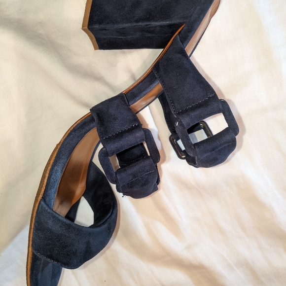 By Far Navy Suede Sandals - Picture 8 of 12